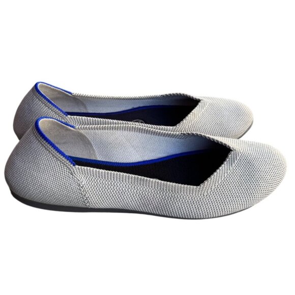 Rothy's Womens Ballet Flats Size 7.5 Light Gray Slip On Round Toe Canvas Shoes - Picture 2 of 8